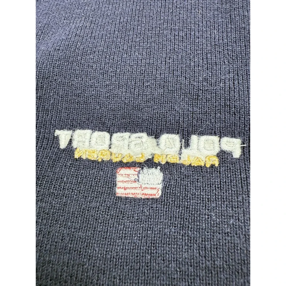 Vintage Polo Sport Ralph Lauren Sweater Vest Mens 2XL Knit USA Flag 90s‎